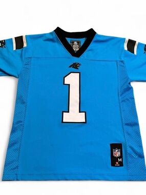 NFL Team Apparel Carolina Panthers Cam Newton #1 Blue Jersey Size Youth M (10/12